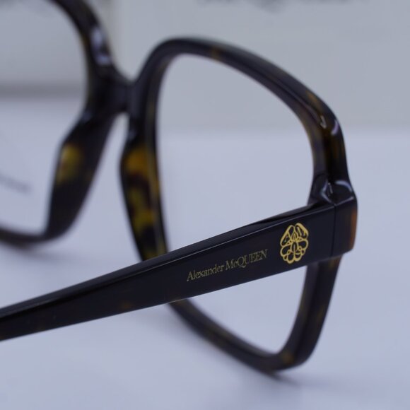 Alexander McQueen AM0286O 002 Square Eyeglasses 55mm - Havana - Picture 10 of 11